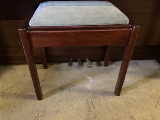 A Kemble upright piano and stool, width 150cm